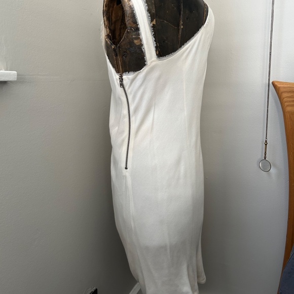 Ivory Helmut Lang Asymmetrical Draped Dress and Matching Jacket - Picture 11 of 16